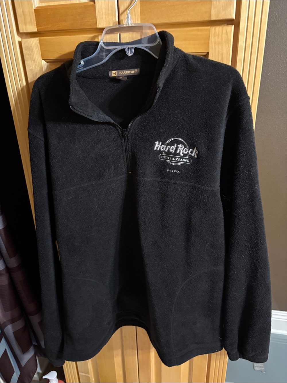 Hard Rock Biloxi Half-Zip Black Fleece Pullover